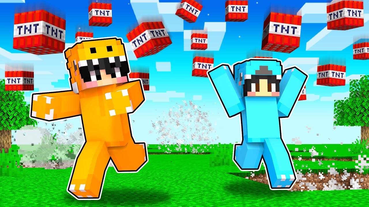 Minecraft, But TNT Spawns On Me Every 10 Seconds - YouTube
