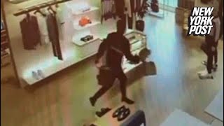 Don't watch this video if you don't want see Robber At Louis Vuitton in Los  Angeles. 😵‍💫😵‍💫😵‍💫 Over $300k lost with this happen., Invicible