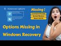Command Prompt missing in Advanced Options | Reset this PC missing in Windows Recovery
