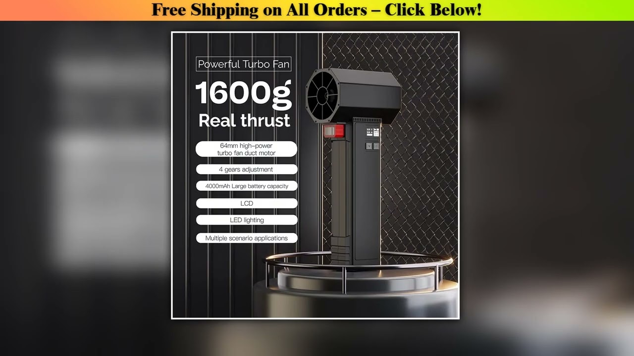 Car Violent Air Blower Powerful Handheld Turbo Jet Fan With LED Lighting 64MM Brushless Motor