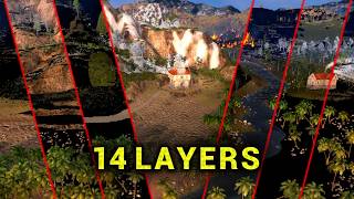 How My Terrain Shader Builds Up Every Pixel of My World from 14 Layers