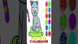 Coloriage Chat pour bébé vidéo éducative & Planète coloriage