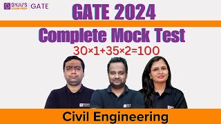 GATE 2024 | Civil Engineering | Complete Mock Test | BYJU'S GATE