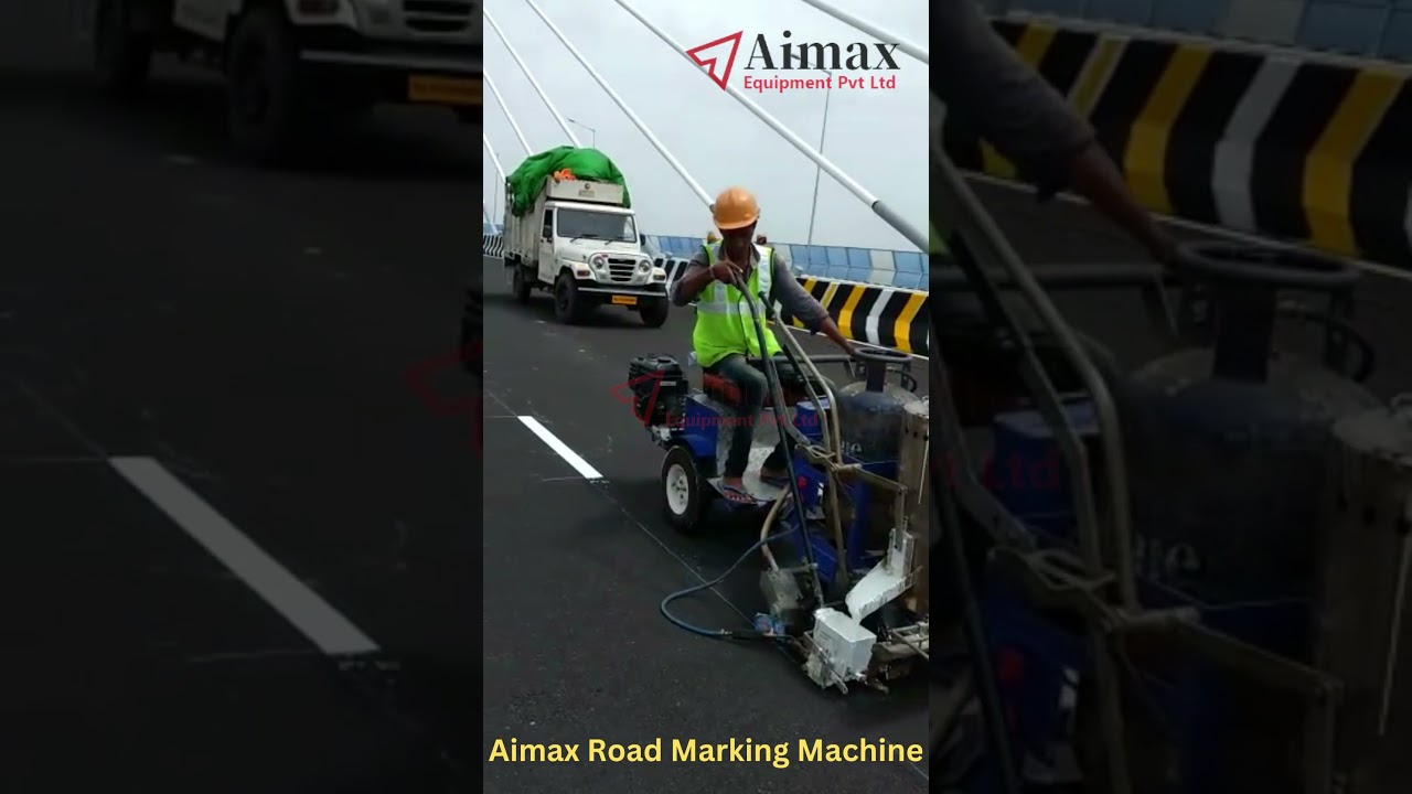 semi Automatic Thermoplastic Road Marking Machine | line Marking Machine | cold Paint Marking |Aimax