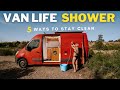 How To Stay Clean Living in a Van | Cheap Van Life Shower Set Up