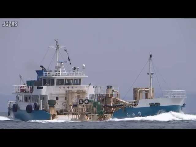 ジャリ-運搬船 CHIKUZAN MARU 竹山丸 Cement carrier セメント船 関門海峡 2014