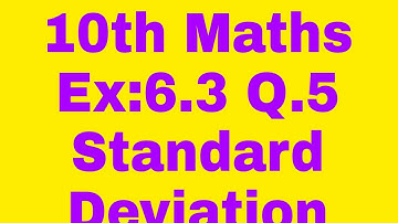 10th Math Ex:6.3 Q.5 Standard deviation of ungrouped data