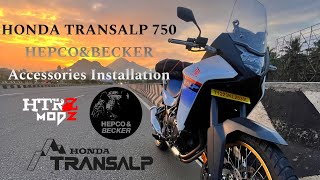 HONDA TRANSALP XL 750 ALL ACCESSORIES INSTALLATION  HEPCO&BECKER FROM HTRZMODZ