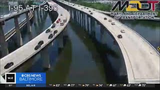 Motorcyclist falls into Patapsco River off I395 bridge