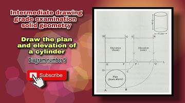 solid geometry/intermediate  exam solid geometry/draw the plan & elevation of a cylinder/ घन भूमिती