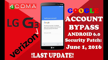 NEW UPDATE!! LG G3 Verizon FRP Google Account Bypass 6.0. Security Patch: 2016-06-01