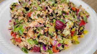 Low calorie, low carb Chopped Salmon Salad. #Lowcarbrecipe