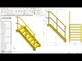 Solidworks Steel stair Weldments and Sheet metal