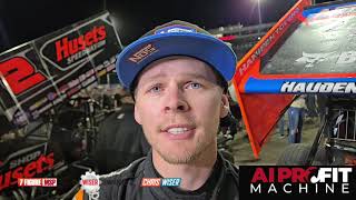 Sheldon Haudenschild on his P2 finish at Knoxville, running confidently here & Kyle Ripper