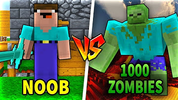 Troll NOOB Bằng 1000 CON ZOMBIES Trong Minecraft!!