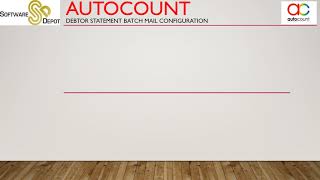 AutoCount Batch Mail Configuration