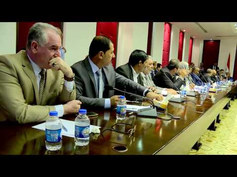 المؤتمر الصحفي المشترك لرئيس اللجنة العليا لاغاثة وايواء النازحين ومحافظ نينوى