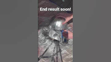 Part 3 of Repainting my CARDBOARD Mandalorian Helmet! #asmr #painting #diy #mandalorian