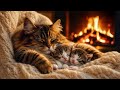 8 hours of ASMR cat purring | A cozy nap by the fireplace. The sound of her purring is soothing.