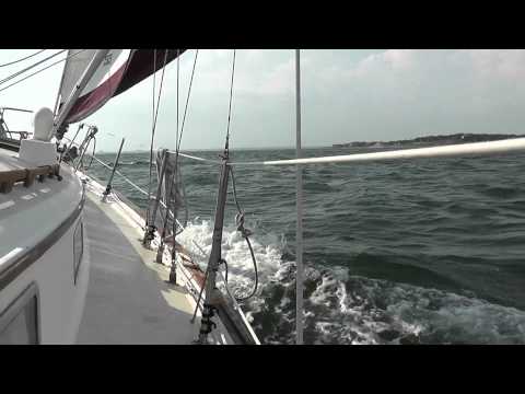 Pearson 36 Cutter sailing Pensacola Bay in 22 knots of wind. 1080P Pearson 36 Cutter sailing Pensacola Bay in 22 knots of wind. 1080P