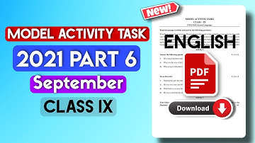 Class 9 English Model Activity Task Part 6 Full Solve |September Month