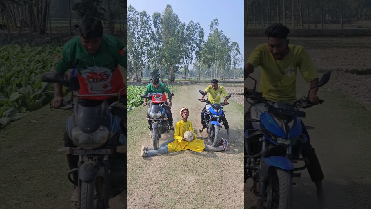 The two wheels of the bike were lifted byhis two legs.65