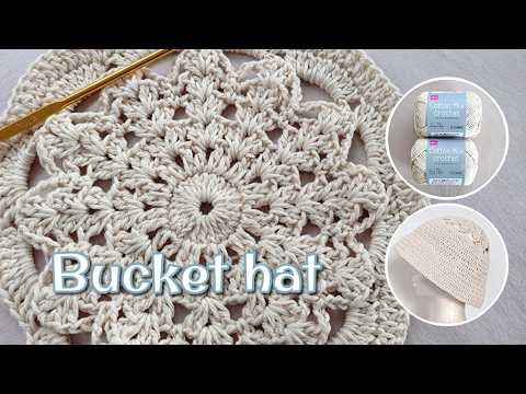 お花モチーフが可愛い春夏バケットハット◆ダイソー新作コットンミックスクロッシェ