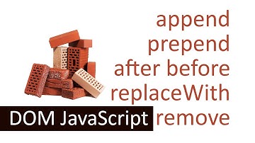 Append, prepend, before, after, replaceWith, remove - JavaScript