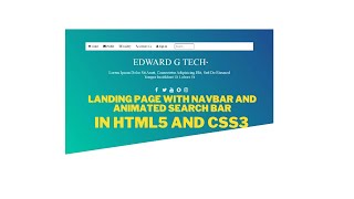 professional landing pages with navbar and animated search bar in HTML5 and CSS3