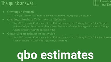 How to Create Purchase Orders and Invoices from Estimates/Quotes/Bids in QuickBooks Online