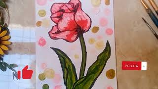 How to draw a beautiful flower / step by step for beginners#painting