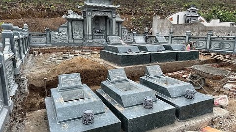 LẮP ĐẶT KHU LĂNG MỘ ĐÁ XANH RÊU 150M2 TẠI QUỲ HỢP - NGHỆ AN.