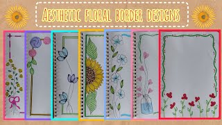 🎀Easy and Aesthetic floral border designs 🌻♥