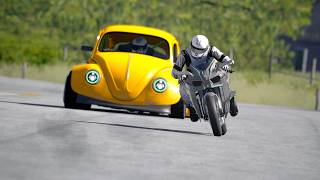 Kawasaki Ninja H2R Supercharged vs WTGDC Comp Volkswagen Beetle 13B screenshot 5