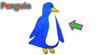 How to Make ( Penguin ) Drawing پینگوئین بنانے کا طریقہ  with step by step with color pinky drawing