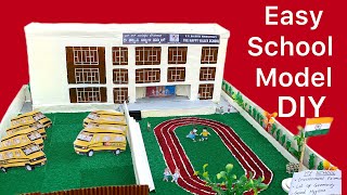 My SCHOOL Building MODEL 🏫 (3d) Making using CardBoard | DIY Project | Science project | My school