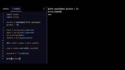 Nasıl Şifre Oluşturucu yapılır? - Python - 2024