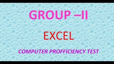 GROUP 2 | COMPUTER PROFICIENCY TEST | CPT | TSPSC| Excel