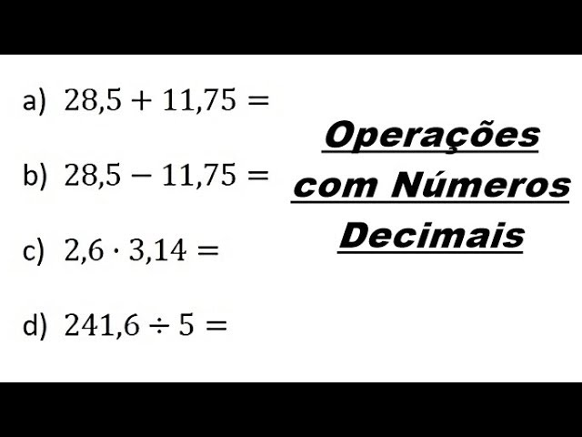 Operações com Números Decimais