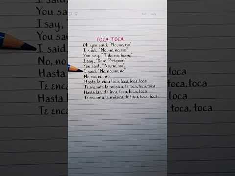 Toca Toca #lyrics #lyricssong #handwriting