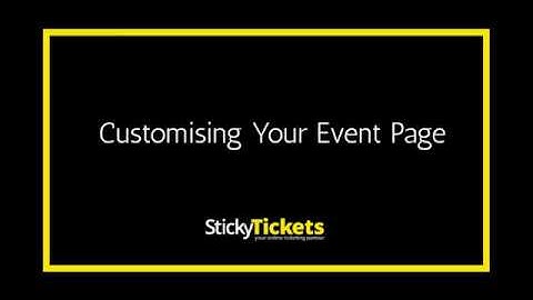Customising Your Event Page