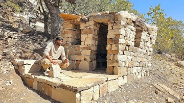 🔥🌿 Traditional all-stone house in 20 days | Camping and living in the mountains