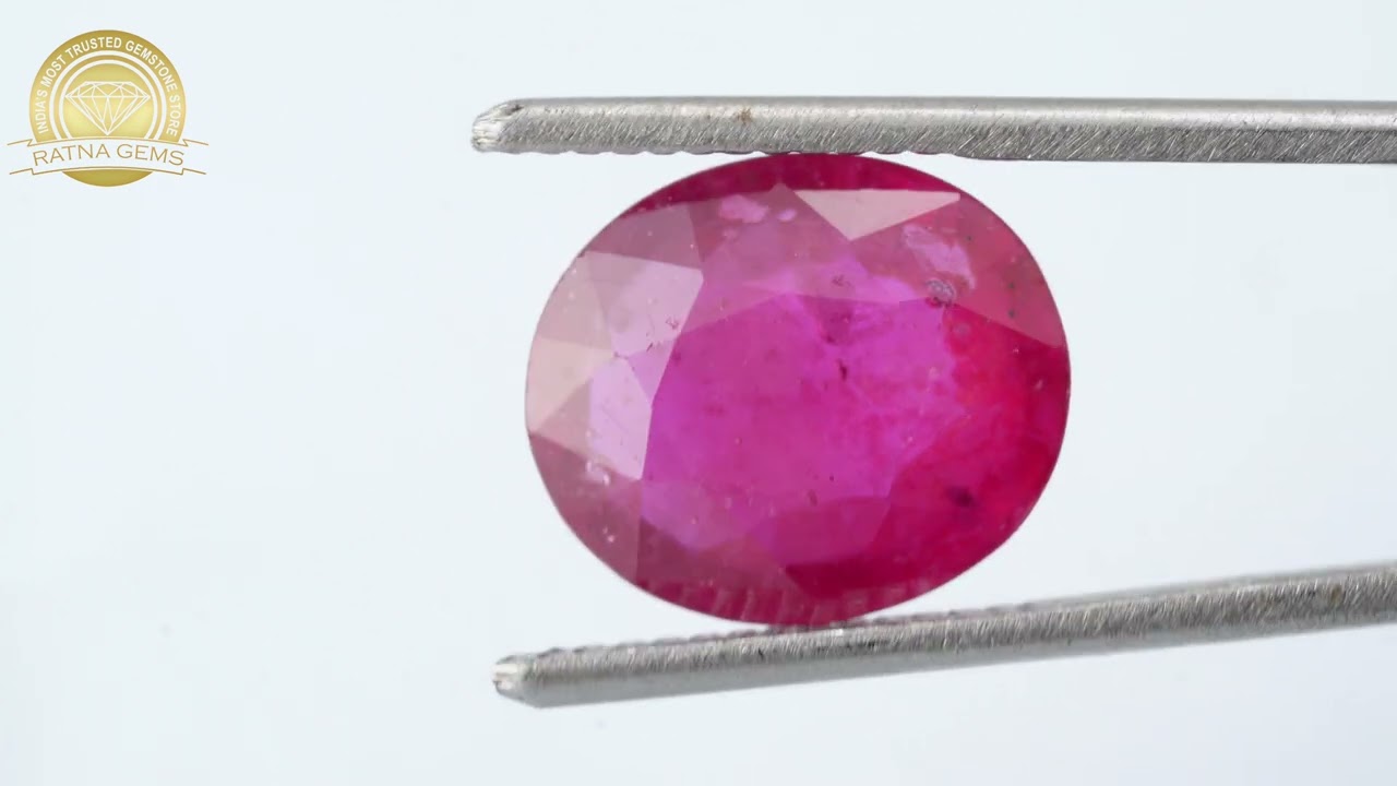 Manik Stone 7.87 Ratti - 7.16 Carat Ruby Stone - Bangkok A1 4 Product video for Manik Stone 7.87 Ratti - 7.16 Carat Ruby Stone - Bangkok A1