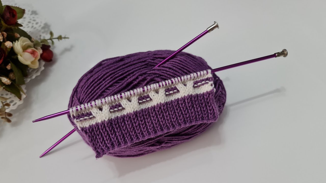 İki renkli örgü modeli /yelek hırka süveter patik iki şiş örgü  modelleri