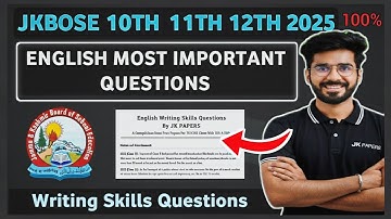 jkbose class 10th 11th 12th english important questions class | English guess paper