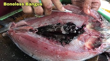 VERY FAST BANGUS (MILK FISH) DEBONING SKILL