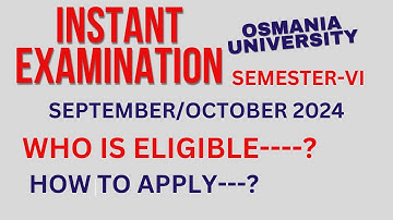 #OU INSTANT/SUPPLY DEGREE EXAM AUGUST2024 B.COM,BBA,BSC,BA,BSW WHO IS ELIGIBLE! DETAILED VIDEO#VIRAL