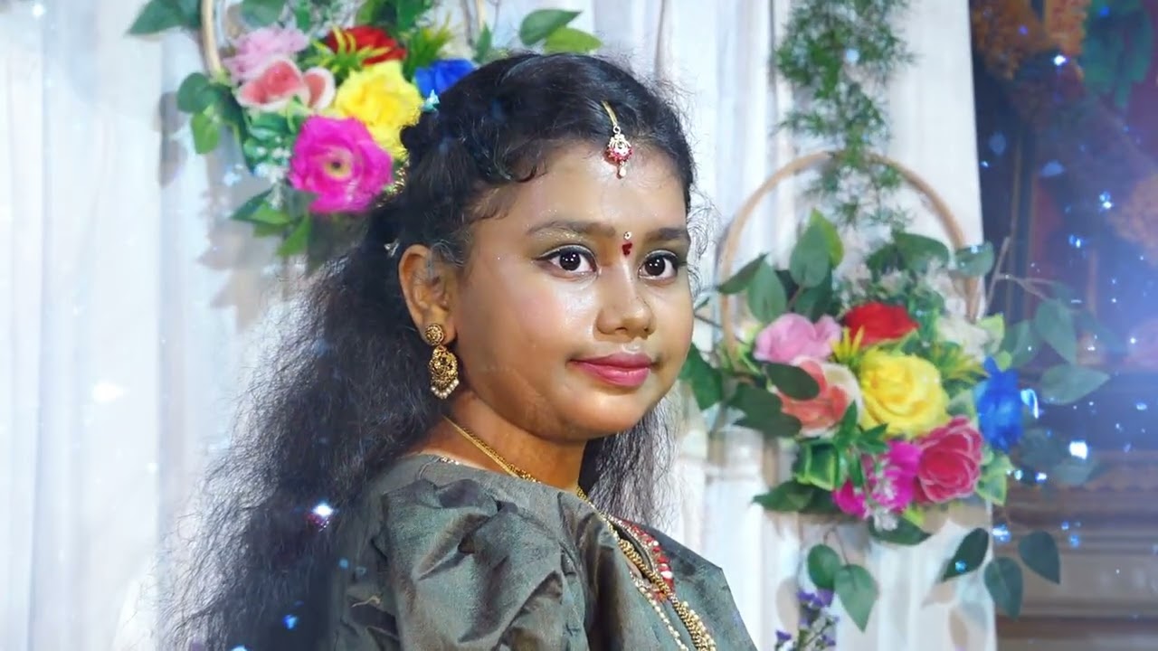 jhanavi half saree funcation.