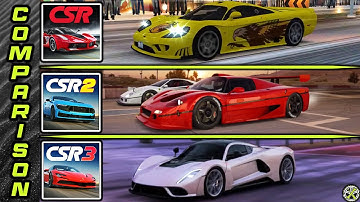 CSR Racing 1 vs CSR Racing 2 vs CSR Racing 3 Comparison
