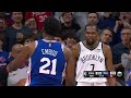 Kevin Durant got hit by Joel Embiid unhappy and started arguing